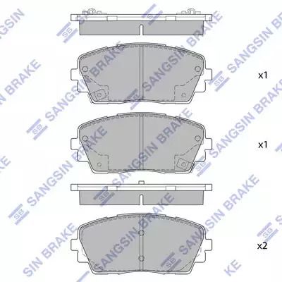 Комплект гальмівних колодок, дискове гальмо KIA PICANTO, SANGSIN (SP1405)