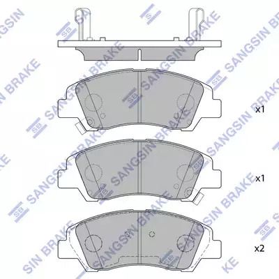 Комплект гальмівних колодок, дискове гальмо HYUNDAI i10, HI-Q (SP1719)