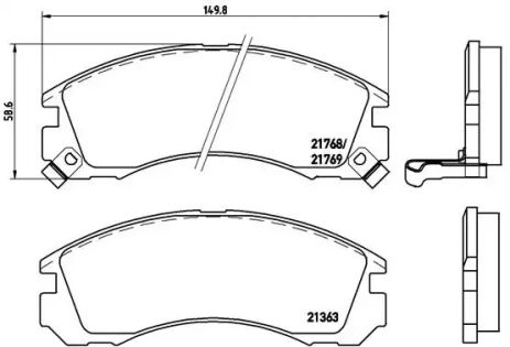 Комплект гальмівних колодок, дискове гальмо PEUGEOT 4007, CITROËN C-CROSSER, BREMBO (P54017)