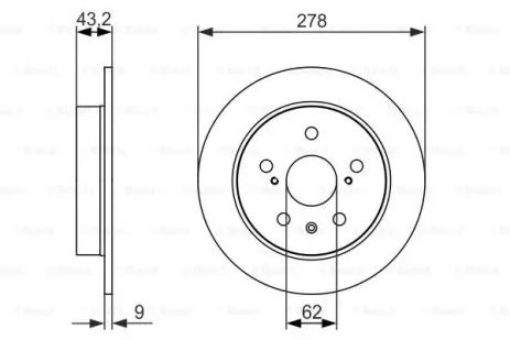 Диск тормозной SUZUKI SX4, FIAT SEDICI, BOSCH (0986479047)