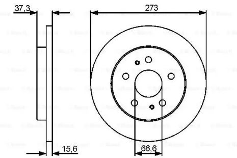 Диск гальмівний TOYOTA CAMI, DAIHATSU TERIOS, BOSCH (0986479432)