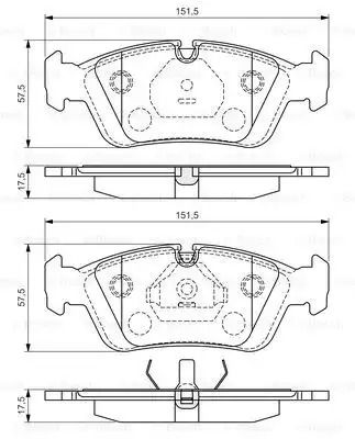 Комплект тормозных колодок, дисковый тормоз BMW 3 (E36) передн.,BOSCH (0986495060)