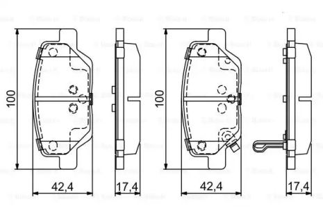 Комплект тормозных колодок, дисковый тормоз FIAT TIPO, BOSCH (0986495393)