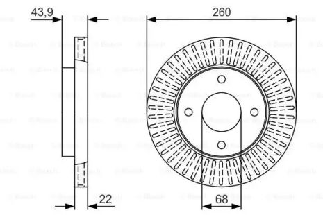 Диск тормозной NISSAN LIVINA, BOSCH (0986479U61)