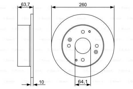 Диск гальмівний HONDA ACCORD, BOSCH (0986479504)