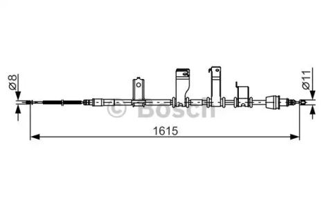 Трос ручного гальма HYUNDAI i20, BOSCH (1987482349)