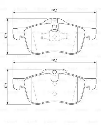 Комплект гальмівних колодок, дискове гальмо MG MG, ROVER 75, BOSCH (0986424758)