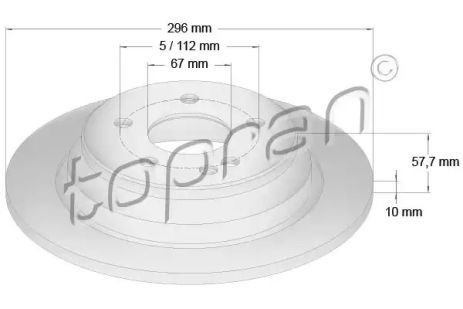 Диск тормозной MERCEDES-BENZ VITO, TOPRAN (401928)