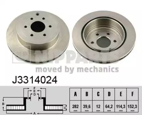 Диск тормозной HONDA S2000, NIPPARTS (J3314024)