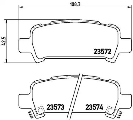 Комплект гальмівних колодок, дискове гальмо SUBARU LEGACY, BREMBO (P78011)