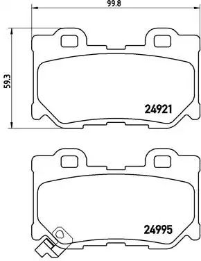 Комплект гальмівних колодок, дискове гальмо NISSAN 370, INFINITI Q60, BREMBO (P56095)