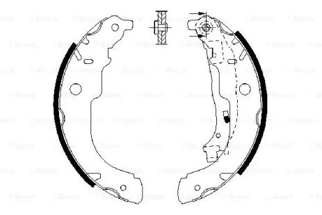 Комплект гальмівних колодок PSA C3/DS3/207/208 \\R \\1,0-1,6 \\06, CITROËN C3, BOSCH (0986487721)