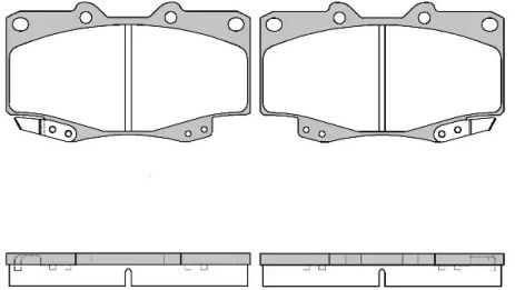 Комплект гальмівних колодок, дискове гальмо TOYOTA HILUX, REMSA (031522)