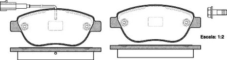 Комплект гальмівних колодок, дискове гальмо ABARTH GRANDE, OPEL COMBO, REMSA (085911)