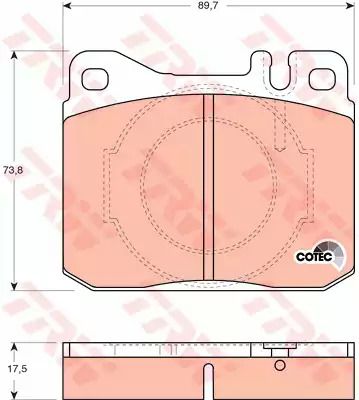 Комплект гальмівних колодок, дискове гальмо MERCEDES-BENZ SL, TRW (GDB264)
