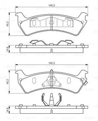 Комплект тормозных колодок, дисковый тормоз FORD AUSTRALIA, FORD USA, BOSCH (0986424655)