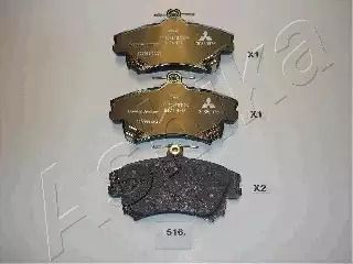 Комплект тормозных колодок, дисковый тормоз SMART FORFOUR, VOLVO V40, ASHIKA (5005516)