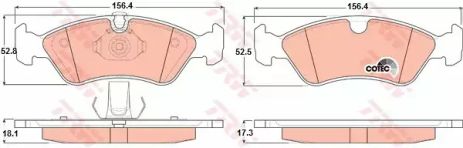 Комплект гальмівних колодок, дискове гальмо CHEVROLET VECTRA, HOLDEN ASTRA, TRW (GDB1300)