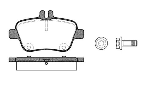 Комплект тормозных колодок, дисковый тормоз MERCEDES-BENZ SLC, REMSA (147700)
