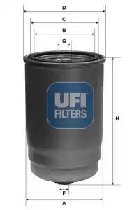 Фильтр топливный KIA SPORTAGE, HYUNDAI TUCSON, UFI (2412300)