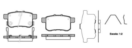 Комплект тормозных колодок, дисковый тормоз HONDA ACCORD, REMSA (133212)
