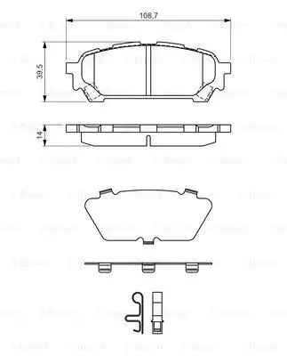 Комплект гальмівних колодок, дискове гальмо SUBARU FORESTER, BOSCH (0986494232)