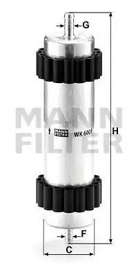 Фильтр топливный AUDI A5, MANN (WK6008)