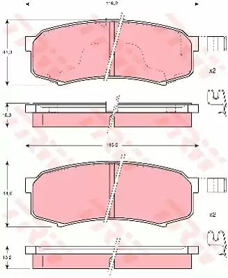 Комплект тормозных колодок, дисковый тормоз MITSUBISHI PAJERO, TOYOTA LAND, TRW (GDB3110)