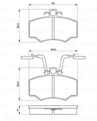 Комплект гальмівних колодок, дискове гальмо ALFA ROMEO, BOSCH (0986424184)