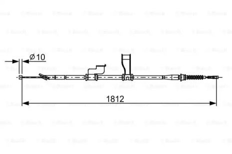 Трос ручного гальма HYUNDAI i10, BOSCH (1987482616)