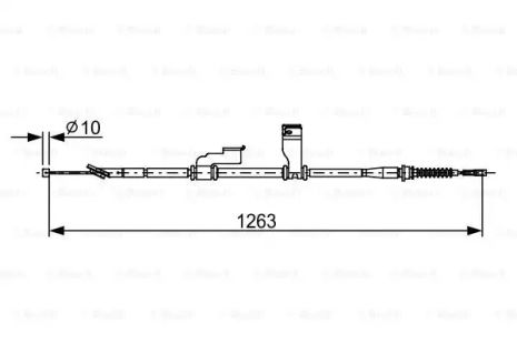 Трос ручного тормоза HYUNDAI i10, BOSCH (1987482617)