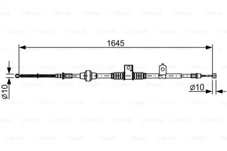 Трос ручного тормоза MITSUBISHI ASX, BOSCH (1987482517)