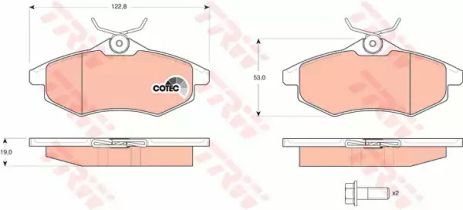 Комплект тормозных колодок, дисковый тормоз CITROËN C2, TRW (GDB1495)