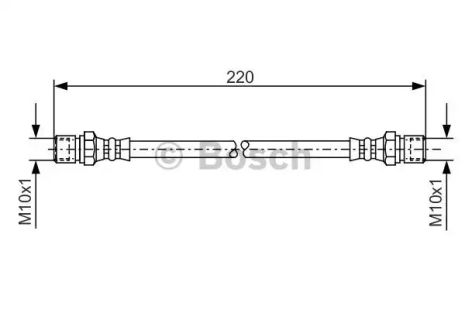 Шланг гальмівний ZAZ SENS, CHEVROLET LANOS, BOSCH (1987476090)