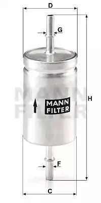 Фильтр топливный CHEVROLET NIVA, DAEWOO LANOS 97-, VAG, MANN-FILTER (WK512)