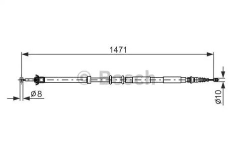 Трос ручного тормоза FIAT PANDA, BOSCH (1987477970)