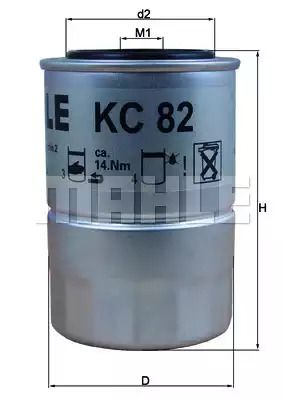 Фильтр топливный MITSUBISHI LANCER, DAIHATSU RUGGER, MAHLE/KNECHT (KC82D)