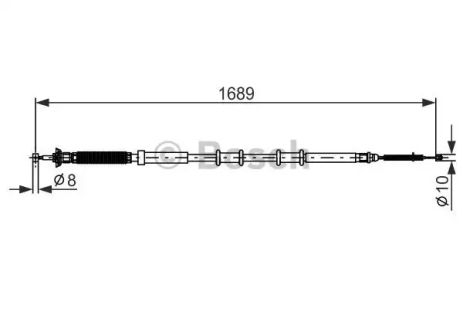 Трос ручного тормоза FIAT PUNTO, BOSCH (1987477975)