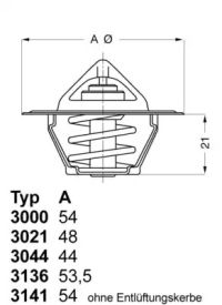 Термостат SAAB 95, FORD CORTINA, WAHLER (302188D50)