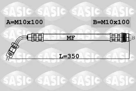 Шланг тормозной OPEL MOVANO, RENAULT MASTER, Sasic (6604019)