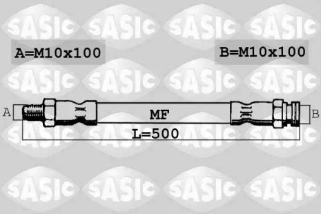 Шланг тормозной PEUGEOT BOXER, CITROËN JUMPER, Sasic (6600017)