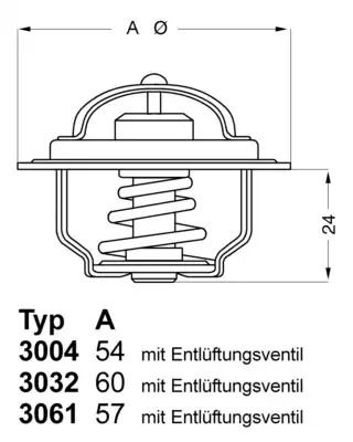 Термостат SKODA FAVORIT, WAHLER (303288)