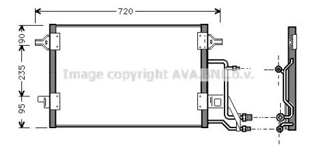 Радіатор, конденсор кондиціонера VW PASSAT, AUDI A4, AVA COOLING (AI5140)