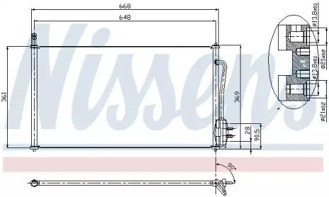 Радіатор, конденсор кондиціонера FORD FOCUS, NISSENS (94432)