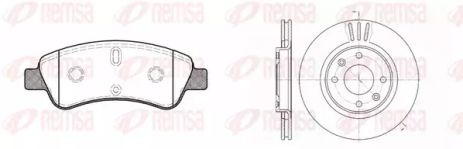 Комплект тормозов, 2 диска+4 колодки PEUGEOT 208, CITROËN C-ELYSEE, REMSA (884000)