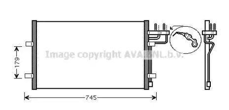 Радіатор, конденсор кондиціонера FORD C-MAX, AVA COOLING (FDA5367)