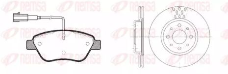 Комплект тормозов, 2 диска+4 колодки FIAT DOBLO, REMSA (885800)