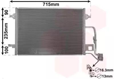 Радіатор, конденсор кондиціонера SKODA SUPERB, VW PASSAT, Van Wezel (58005189)