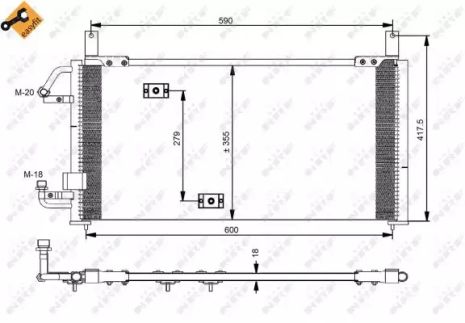 Радиатор, конденсор кондиционера DAEWOO ARANOS, NRF (35197)