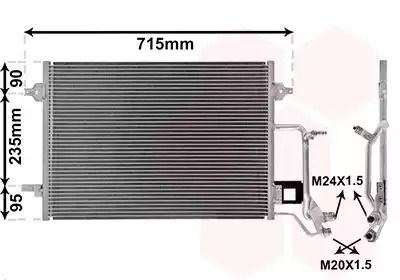 Радиатор, конденсор кондиционера VW PASSAT, AUDI A4, Van Wezel (03005140)